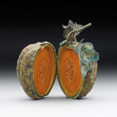 Magdalene Bärens Melon embroidery on fabric, mounted on cardboard  1700's